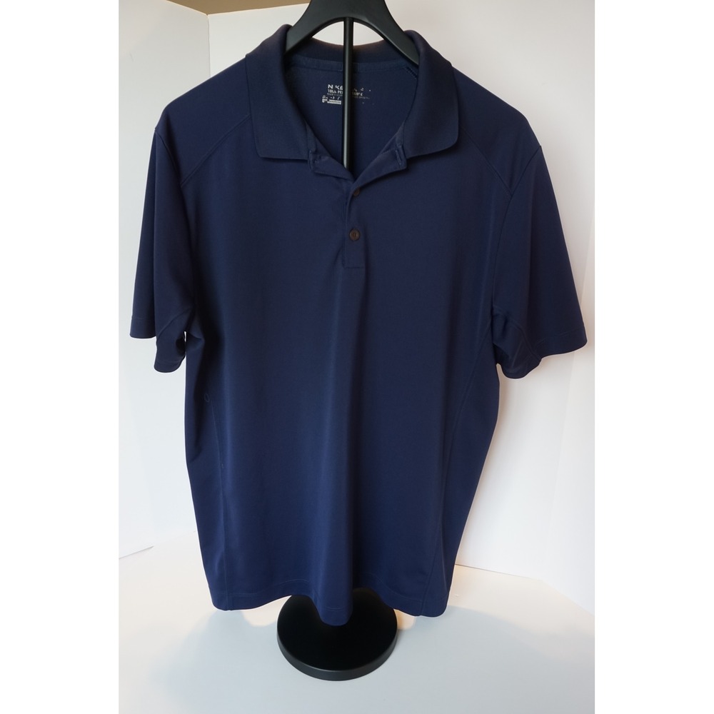 Nike Golf Tour Performance Mens Navy Blue Dri-FIT Polo Shirt 509167-419 L